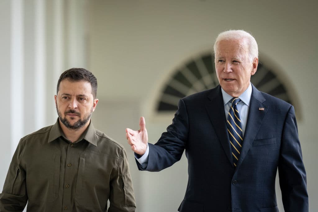 Drew Angerer/Getty Images President Zelensky and President Biden at the White House, September 21, 2023.