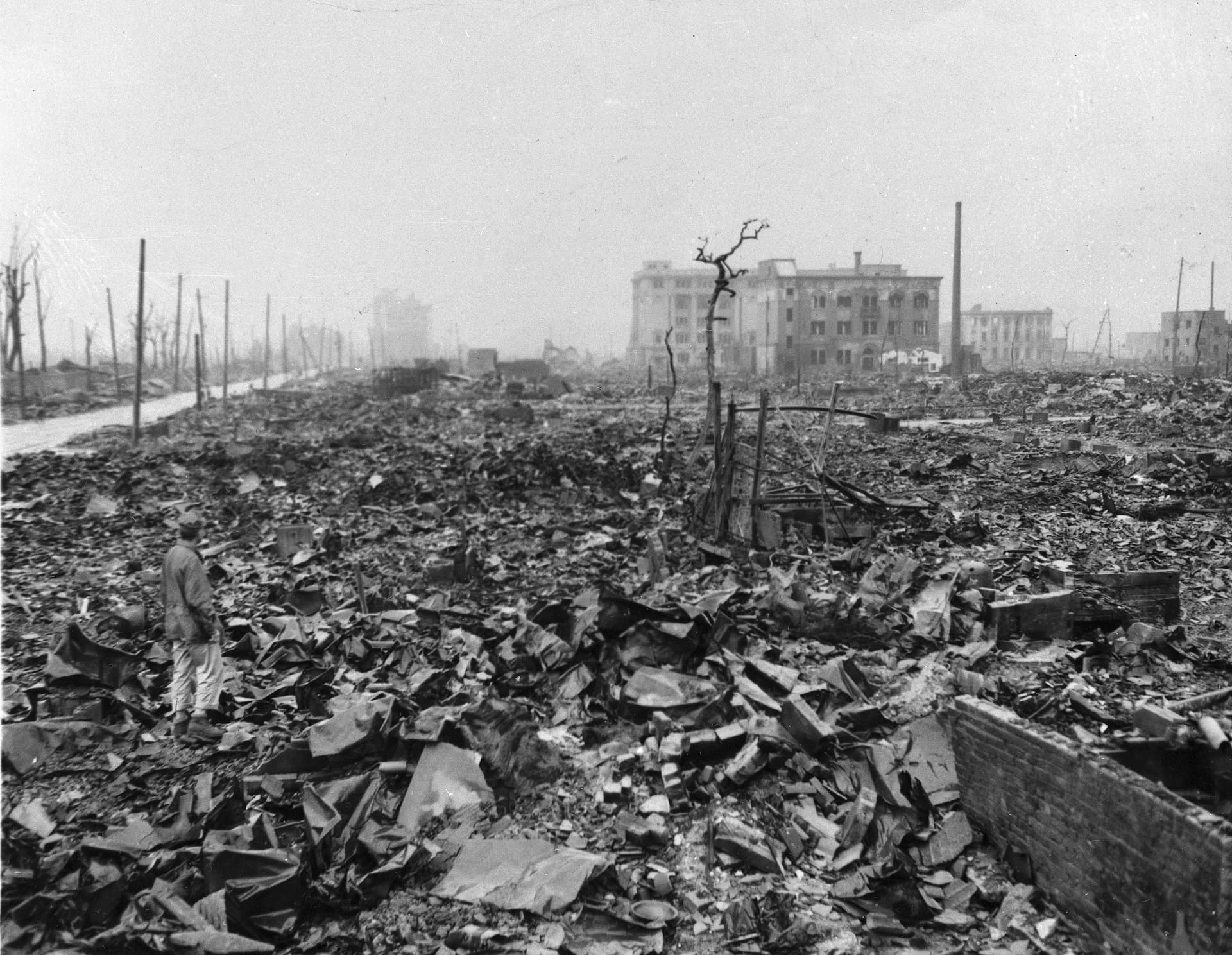 AP The aftermath of an atom bomb being dropped on Hiroshima in 1945.