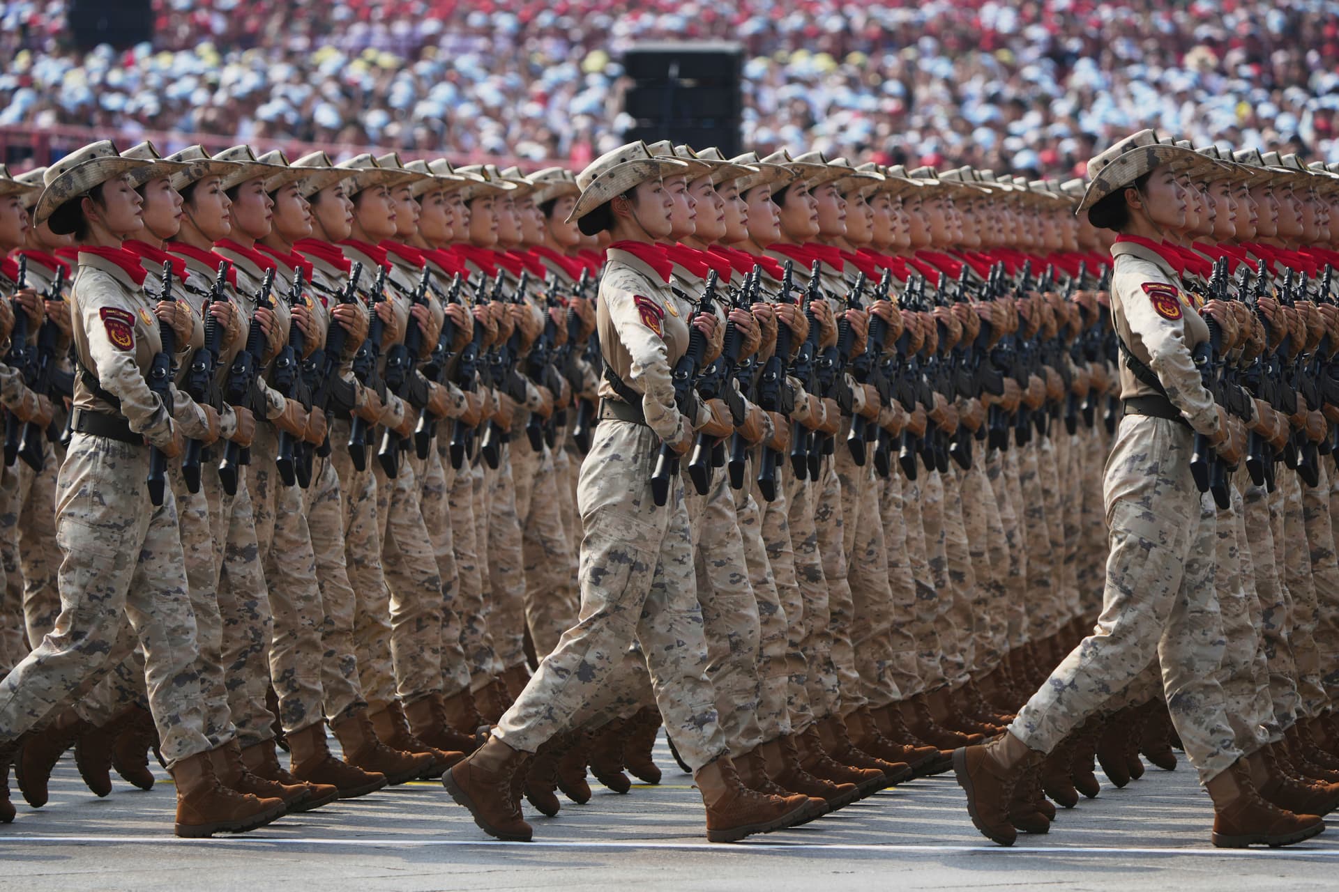 AP/Andy Wong Communist China's military parade to commemorate the 80th anniversary of Japan's World War II surrender at Beijing, September 3, 2025.