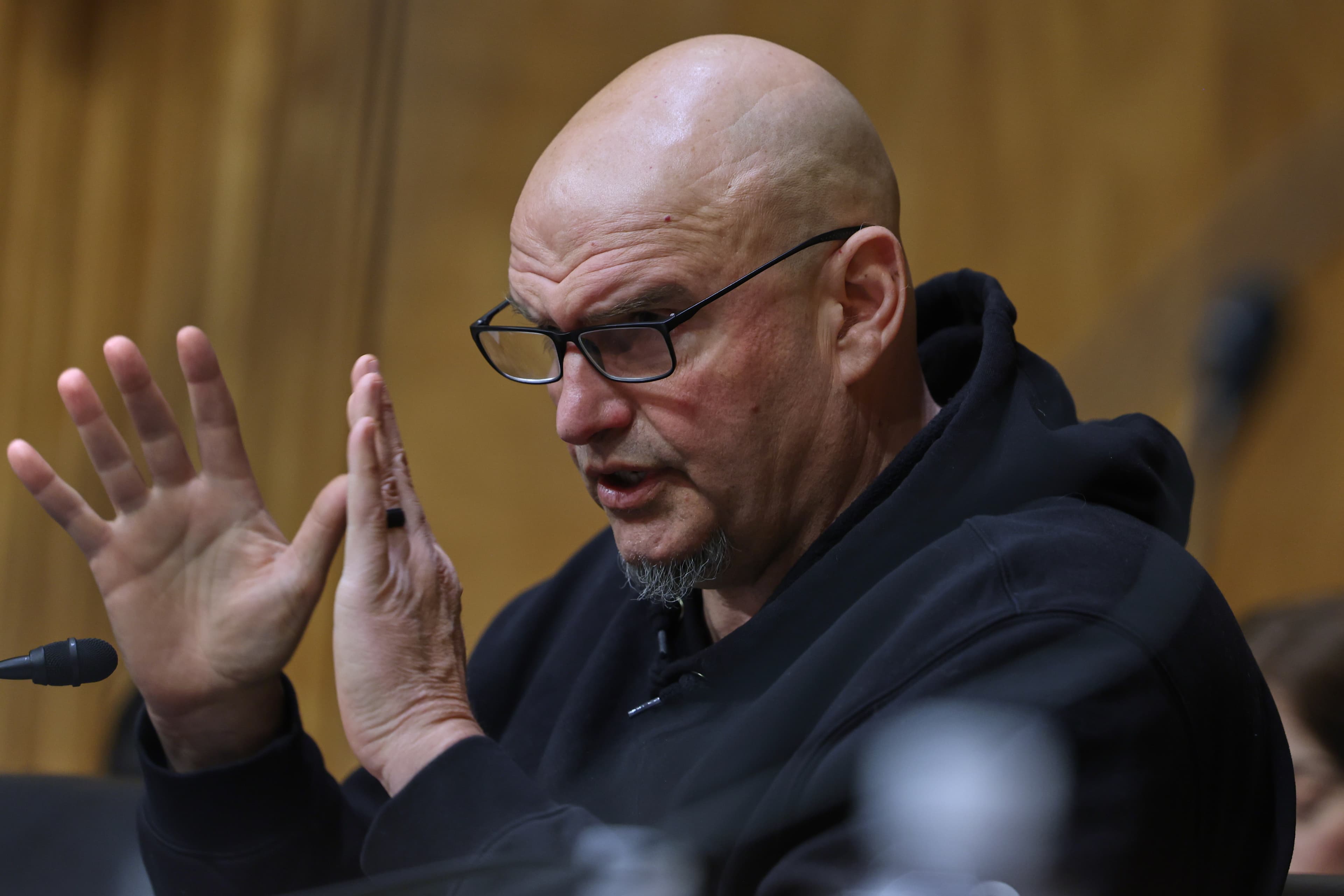 Senator John Fetterman speaks during a Senate Homeland Committee hearing on Capitol Hill, February 12, 2026. Senator John Fetterman speaks during a Senate Homeland Committee hearing on Capitol Hill, February 12, 2026.