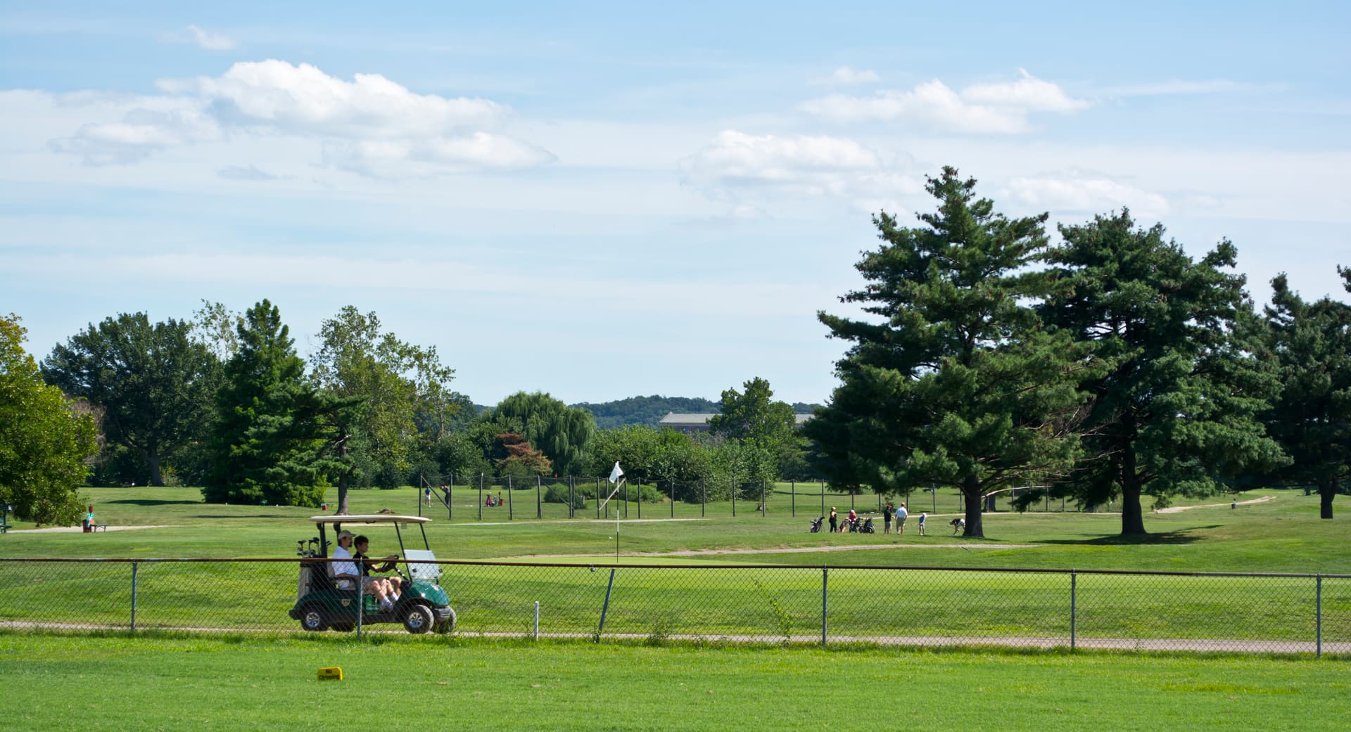 Tim Evanson via Wikipedia CC-by 2.0 SA Looking south across the Blue Course fairway at the Red Course fairway at East Potomac Golf Links at Washington, D.C., in 2013.