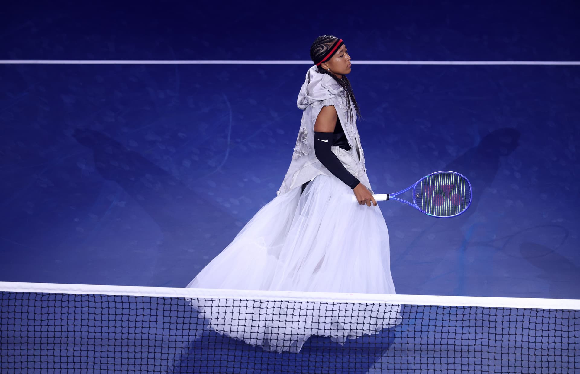 Julian Finney/Getty Images Naomi Osaka of Japan walks onto the court against Anastasia Zakharova during their Women's Singles first round match on day two of the 2026 U.S. Open at the Billie Jean King National Tennis Center on August 31, 2026, at Flushing, New York.