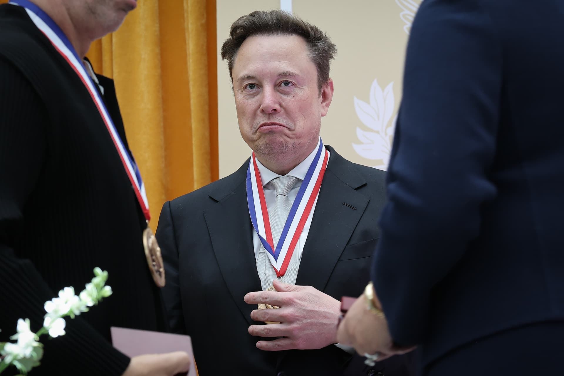 Win McNamee/Getty Images Tesla and SpaceX CEO Elon Musk reacts after being awarded the National Medal of Science during the Golden Age of American Innovation Summit on October 08, 2026 at Washington, D.C.
