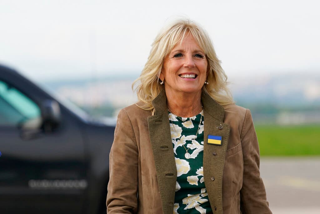 First Lady Jill Biden at Koscice International Airport, Slovakia, May 8, 2022. AP/Susan Walsh, pool