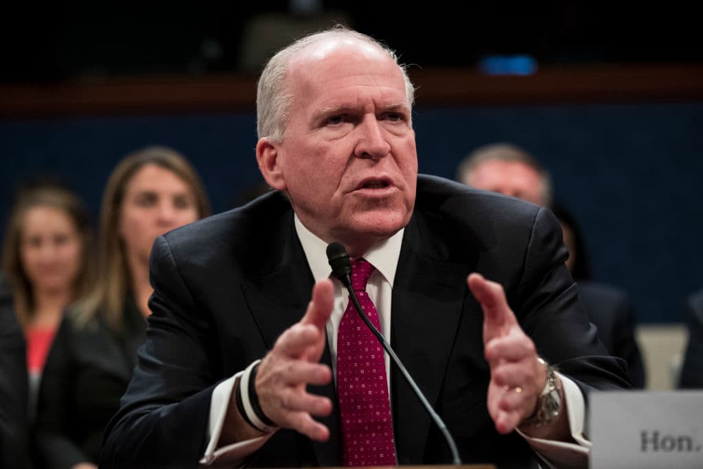 Drew Angerer/Getty Images The former director of the CIA, John Brennan, testifies on May 23, 2017 at Washington, DC.