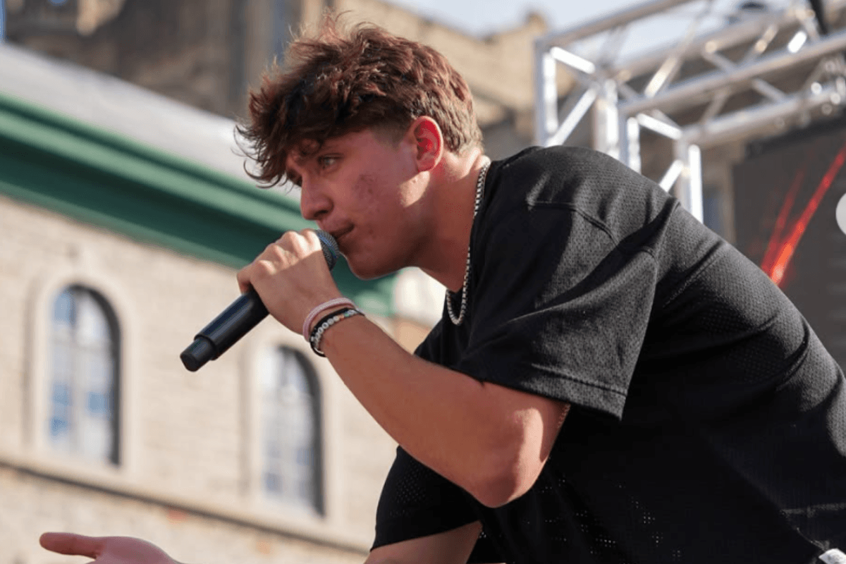 Xav Trudeau via Instagram Burgeoning performer Xavier Trudeau, the son of the former prime minister of Canada, Justin Trudeau, performs at Ottawa's Shawarma Festival on June 7, 2026.