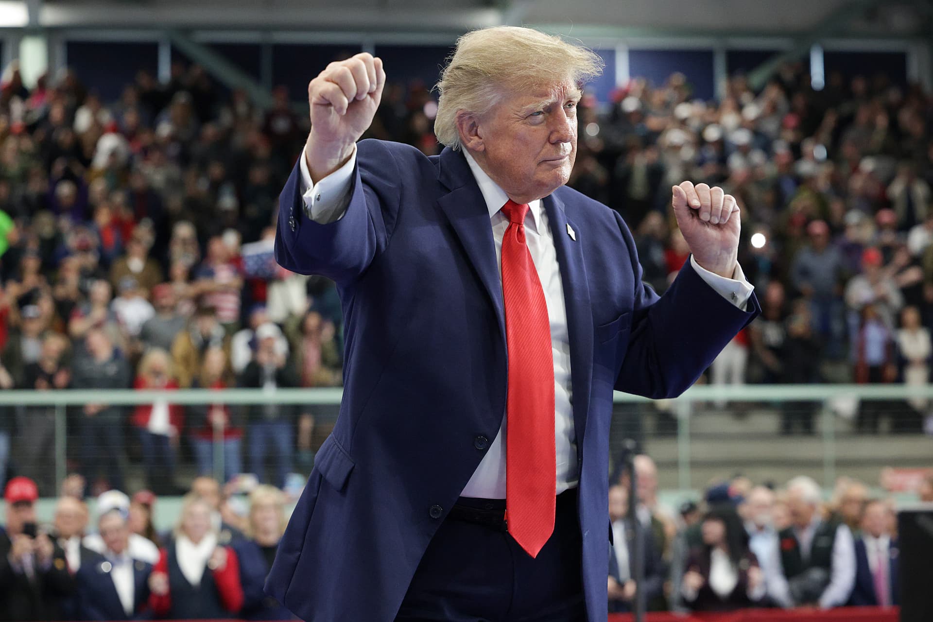 Alex Wong/Getty Images President Trump at a campaign rally on October 13, 2026 at Wasilla, Alaska.