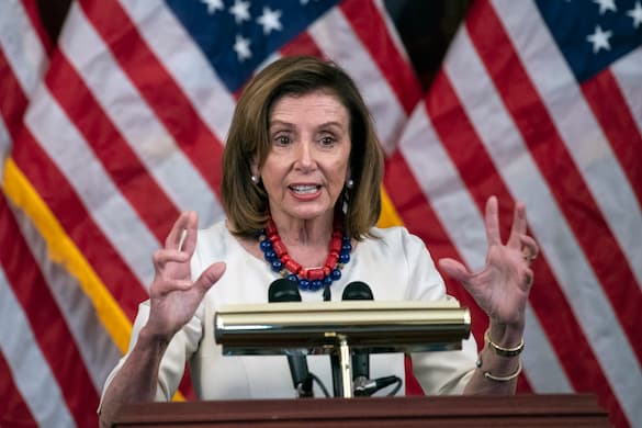 Rod Lamkey/pool via AP Speaker Pelosi at the Capitol, January 20, 2022.