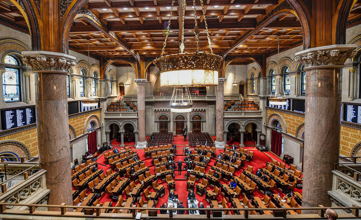 The New York State Assembly chamber in Albany, January 6. AP/Hans Pennink, file