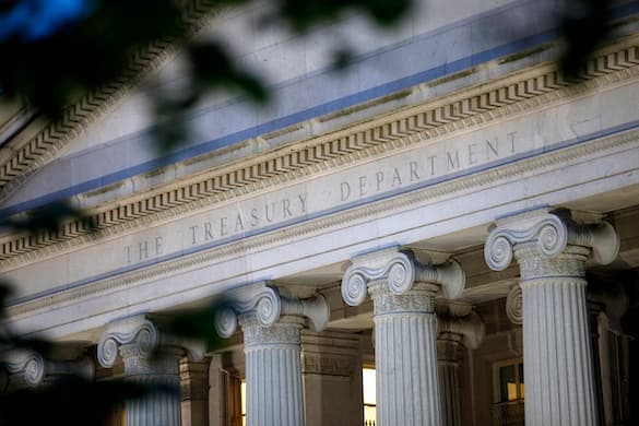 AP/Patrick Semansky, file The U.S. Treasury Department building.
