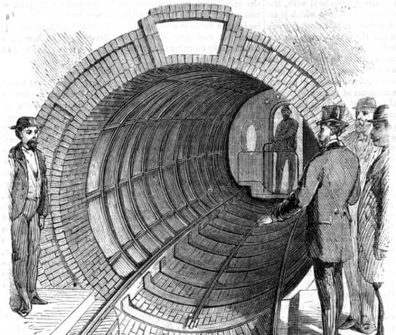 The pneumatic subway designed by Alfred Ely Beach. Wikimedia Commons