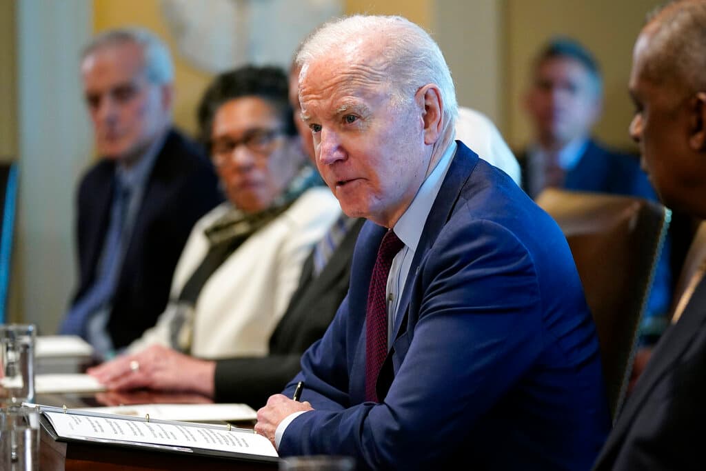 President Biden in the Cabinet Room at the White House March 3, 2022. AP/Patrick Semansky