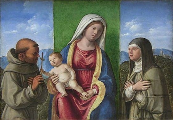 ‘Madonna and Child with Saints Francis and Clare,’ Cima da Conegliano (Giovanni Battista Cima), c. 1510. Metropolitan Museum of Art via Wikimedia Commons.