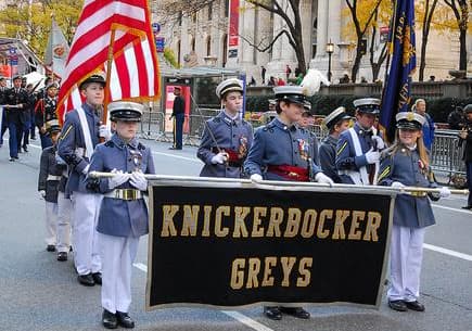 Via Knickerbocker Greys Cadets of the Knickerbocker Greys marching on Veterans Day.