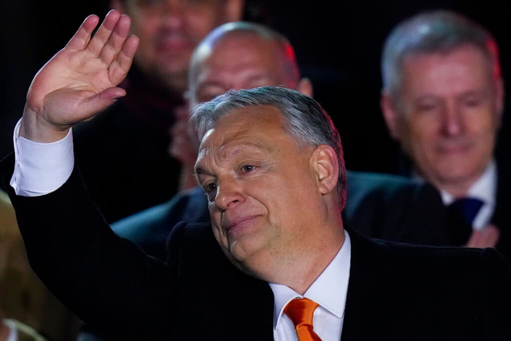 AP/Petr David Josek Prime Minister Orban at Budapest April 3, 2022.