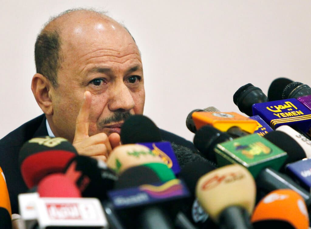 The newly installed president of the Yemeni leadership council, Rashad al-Alimi, in 2010. AP/Nasser Nasser, file