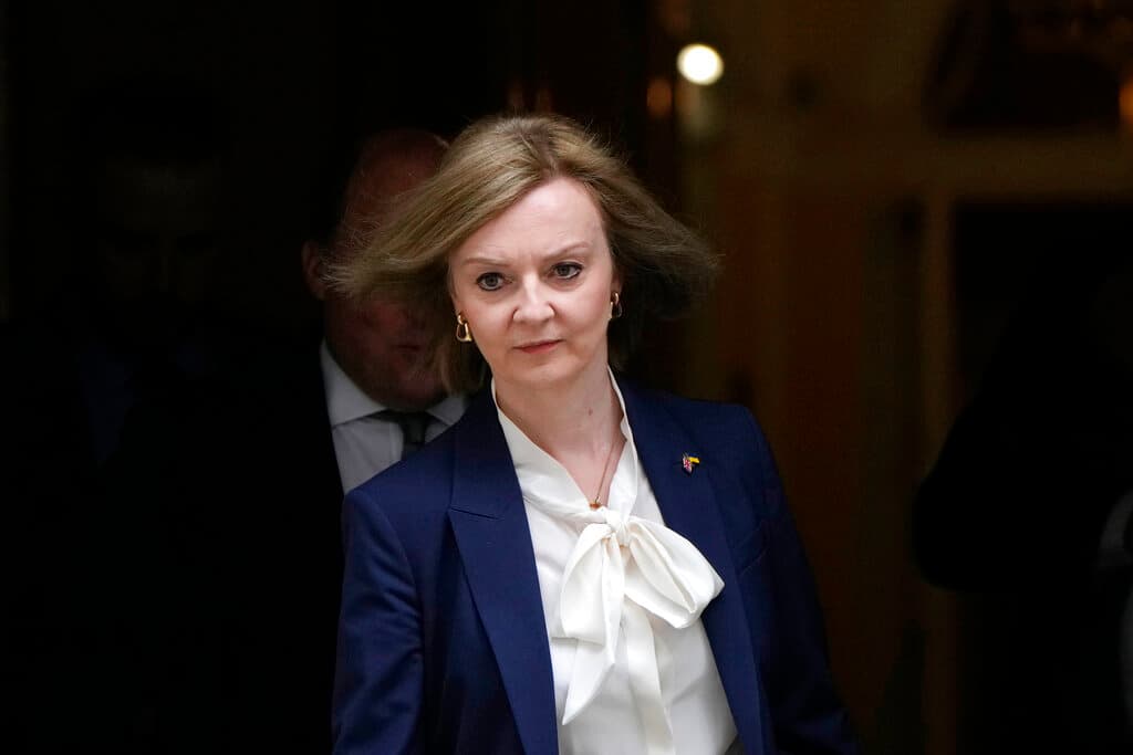 Britain's foreign secretary, Elizabeth Truss, leaves a Cabinet meeting at 10 Downing Street, April 19, 2022. AP/Alastair Grant, file The New York Sun