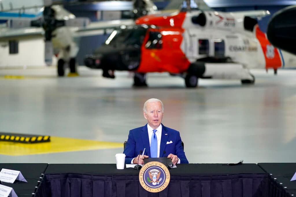 President Biden at Andrews Air Force Base May 18, 2022. AP/Andrew Harnik