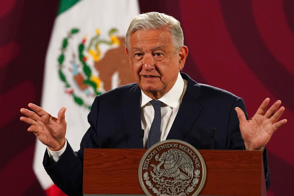 AP/Marco Ugarte Mexico's president, Andres Manuel Lopez Obrador, at the National Palace, Mexico City, June 22, 2022.