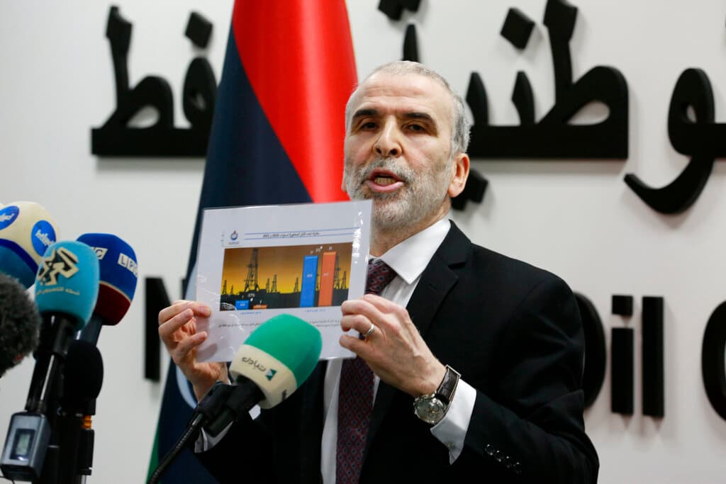 AP/Yousef Murad The recently replaced chairman of the Libyan National Oil Corporation, Mustafa Sanallah, at Tripoli, July 11, 2022.