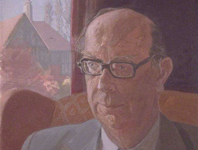 Humphrey Ocean via Wikimedia Commons Detail of portrait of Philip Larkin by Humphrey Ocean, 1984.