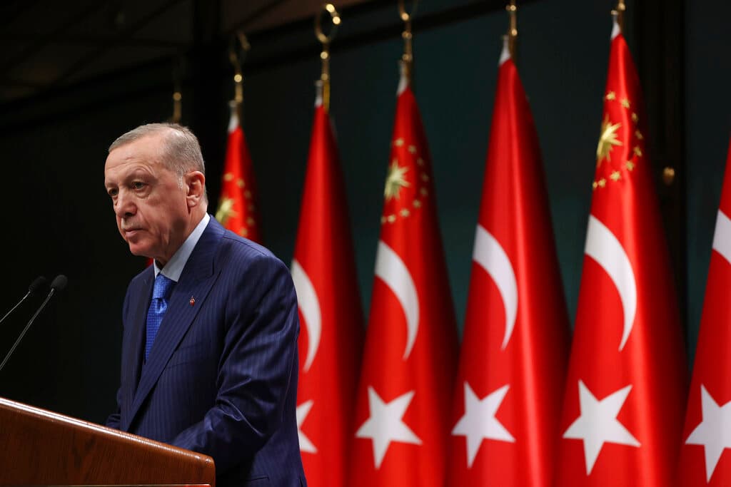 Turkish presidency via AP President Erdogan after a cabinet meeting at Ankara, Turkey, January 23, 2023.