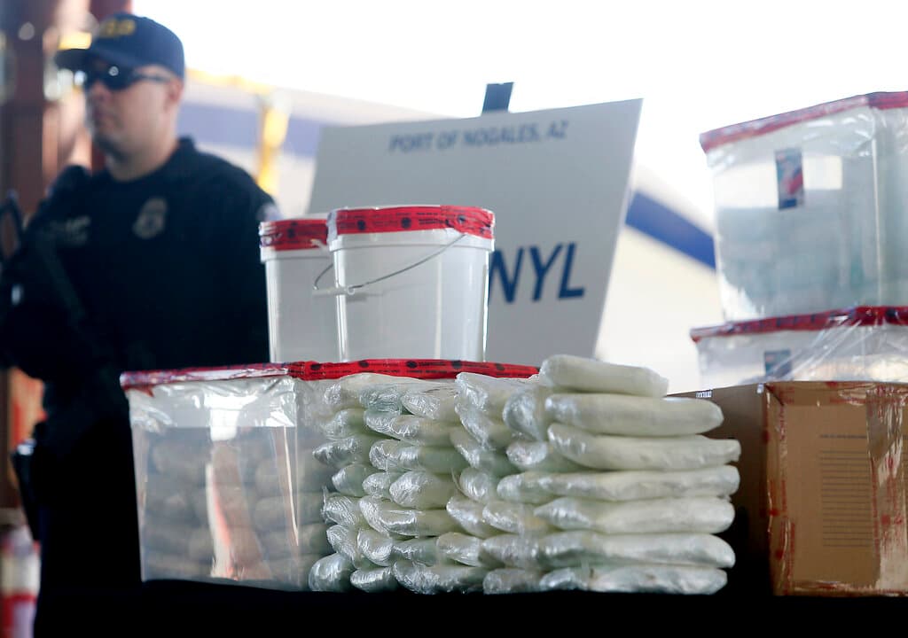 Mamta Popat/AP An unrelated display of meth by U.S. Customs and Border Protection.
