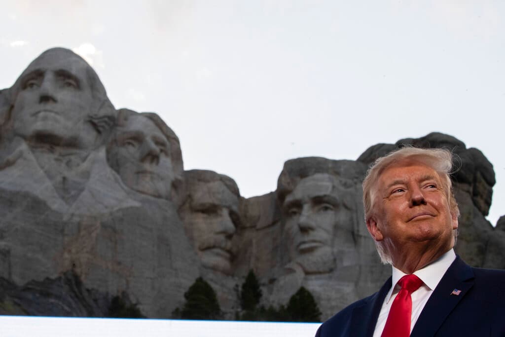 AP/Alex Brandon, file President Donald Trump at Mount Rushmore National Memorial in July 2020.