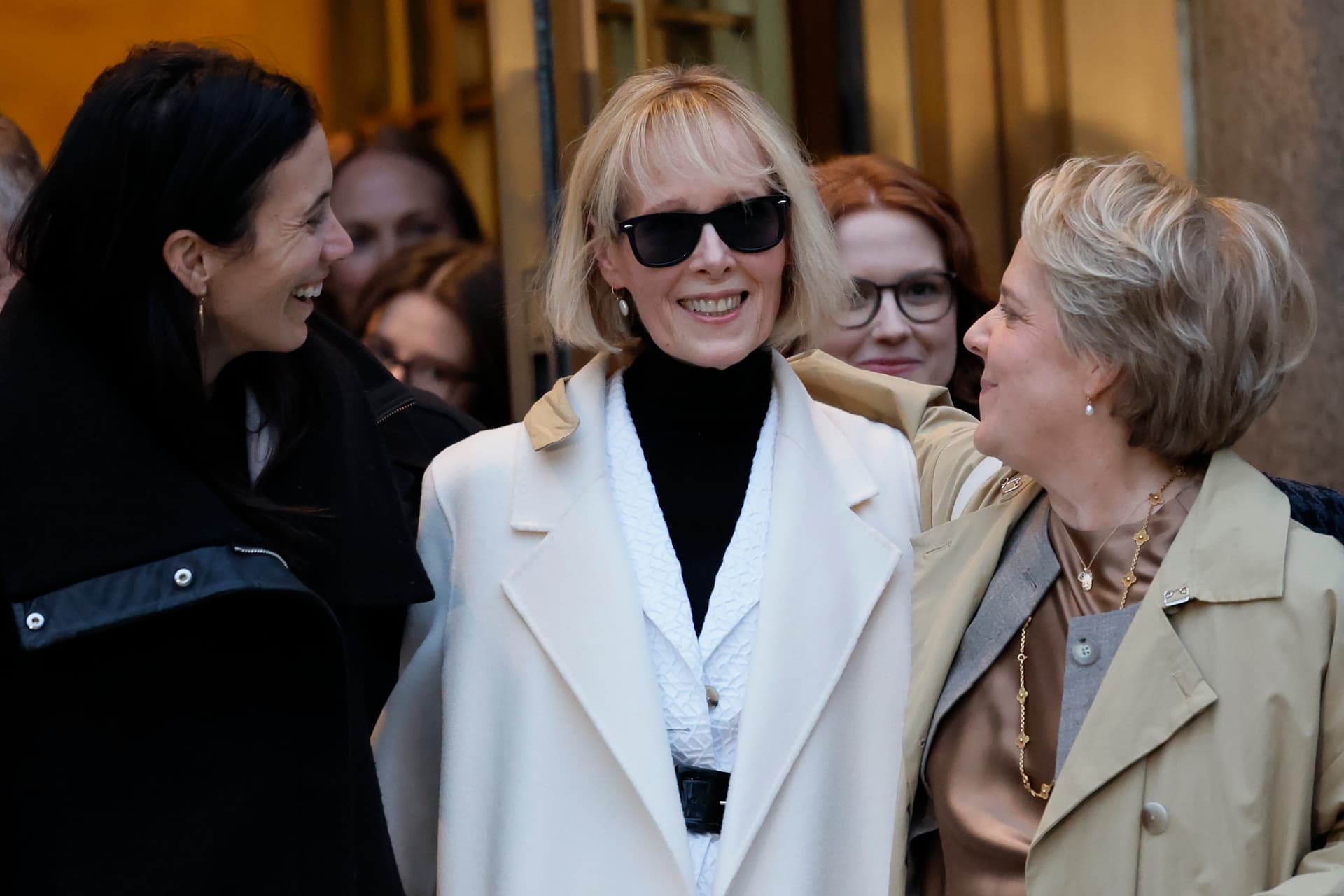 Michael M. Santiago/Getty Images E. Jean Carroll leaves Manhattan Federal Court following the conclusion of her civil defamation trial against President Trump.