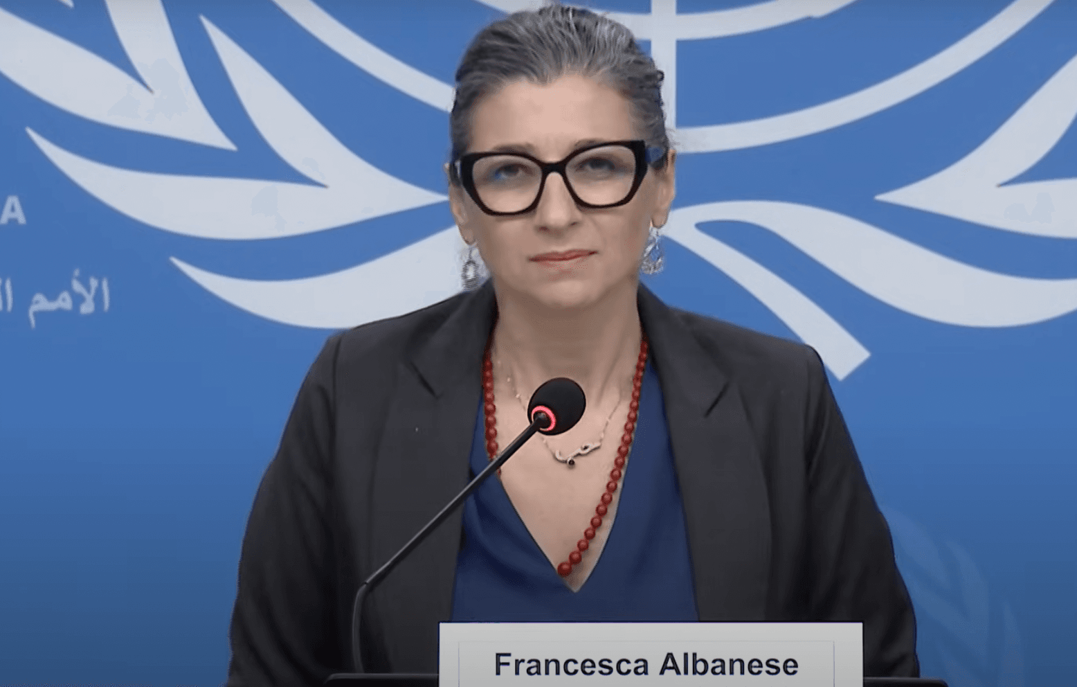 Via YouTube
FILE: UN Special Rapporteur to the West Bank and Gaza Strip, Francesca Albanese.