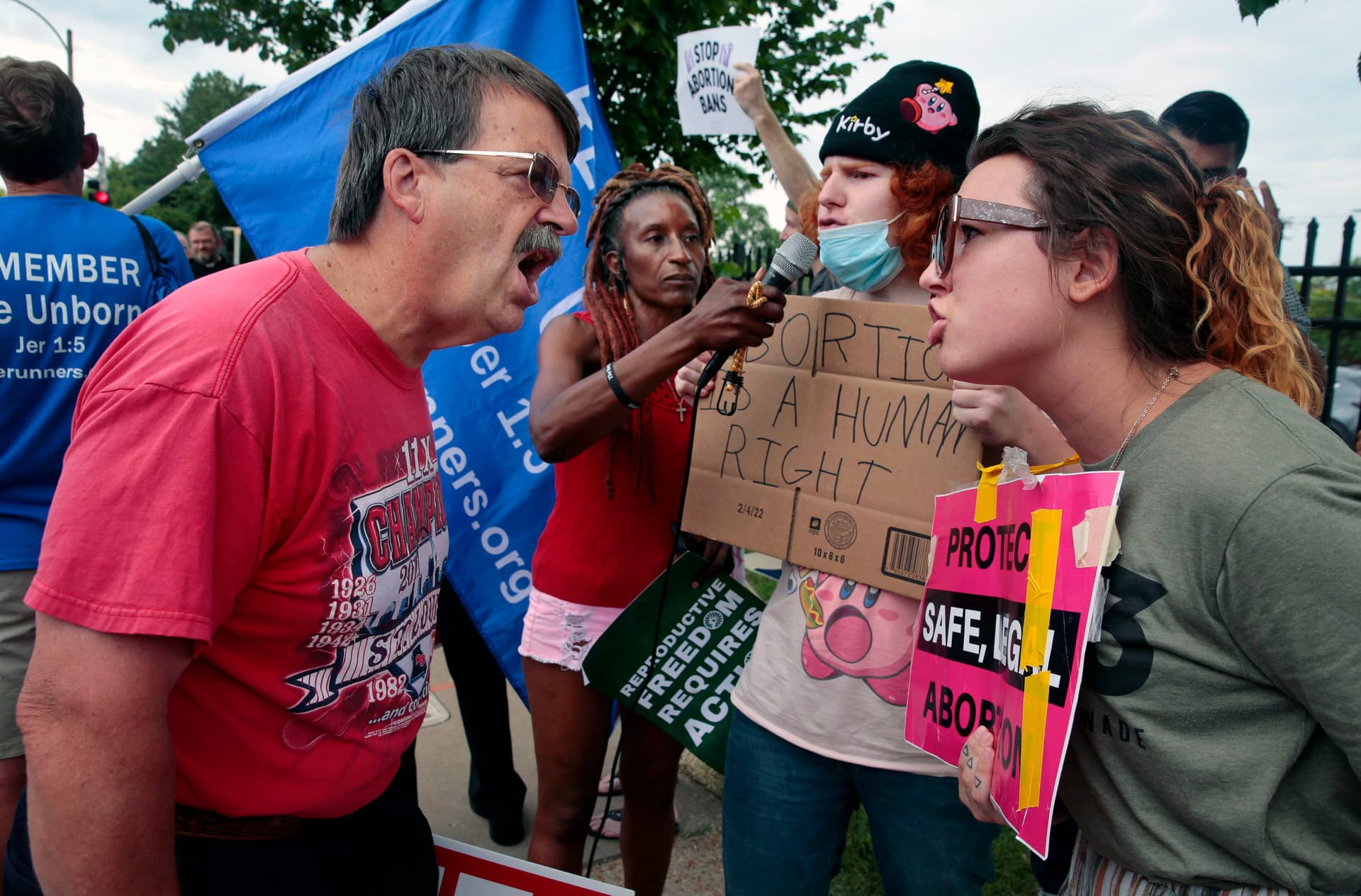 Robert Cohen/St. Louis Post-Dispatch via AP Protestors outside a Planned Parenthood office in Missouri.