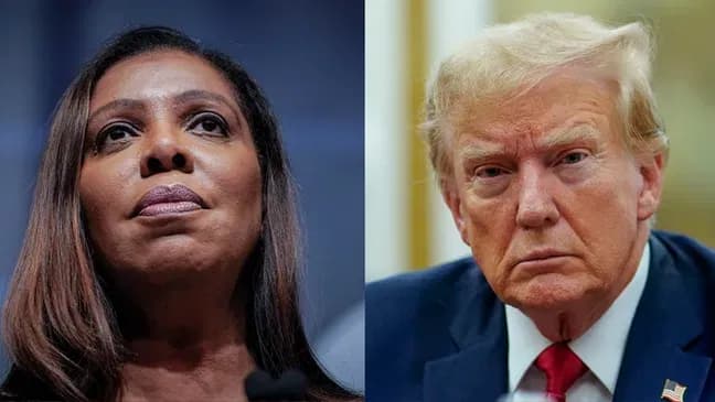 Getty Images / Getty Images New York's attorney general, Letitia James, and President Trump.