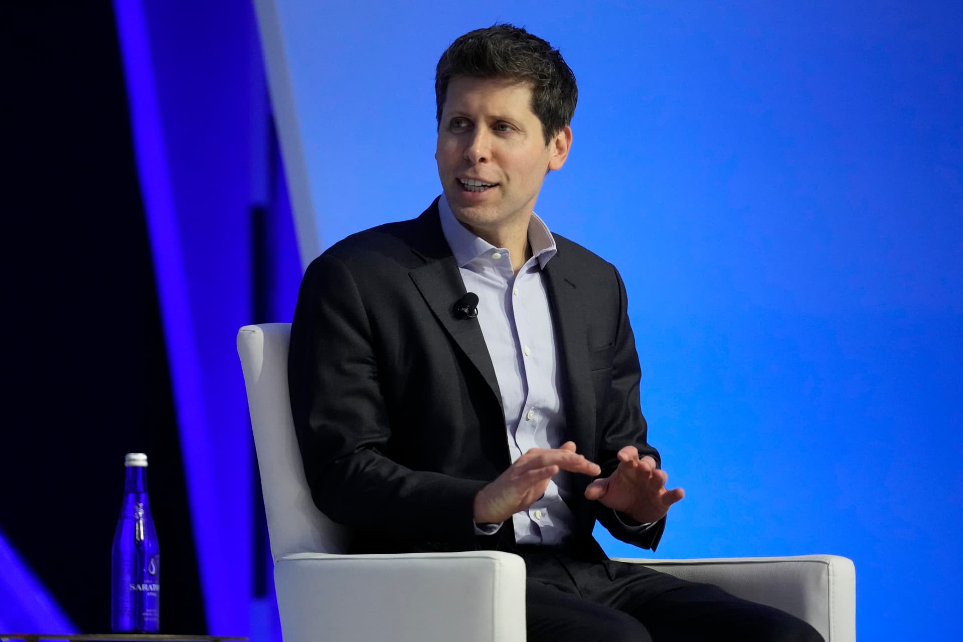 AP/Eric Risberg Open AI CEO Sam Altman participates in a discussion entitled "Charting the Path Forward: The Future of Artificial Intelligence" during the Asia-Pacific Economic Cooperation (APEC) CEO Summit, Thursday, Nov. 16, 2023, at San Francisco.