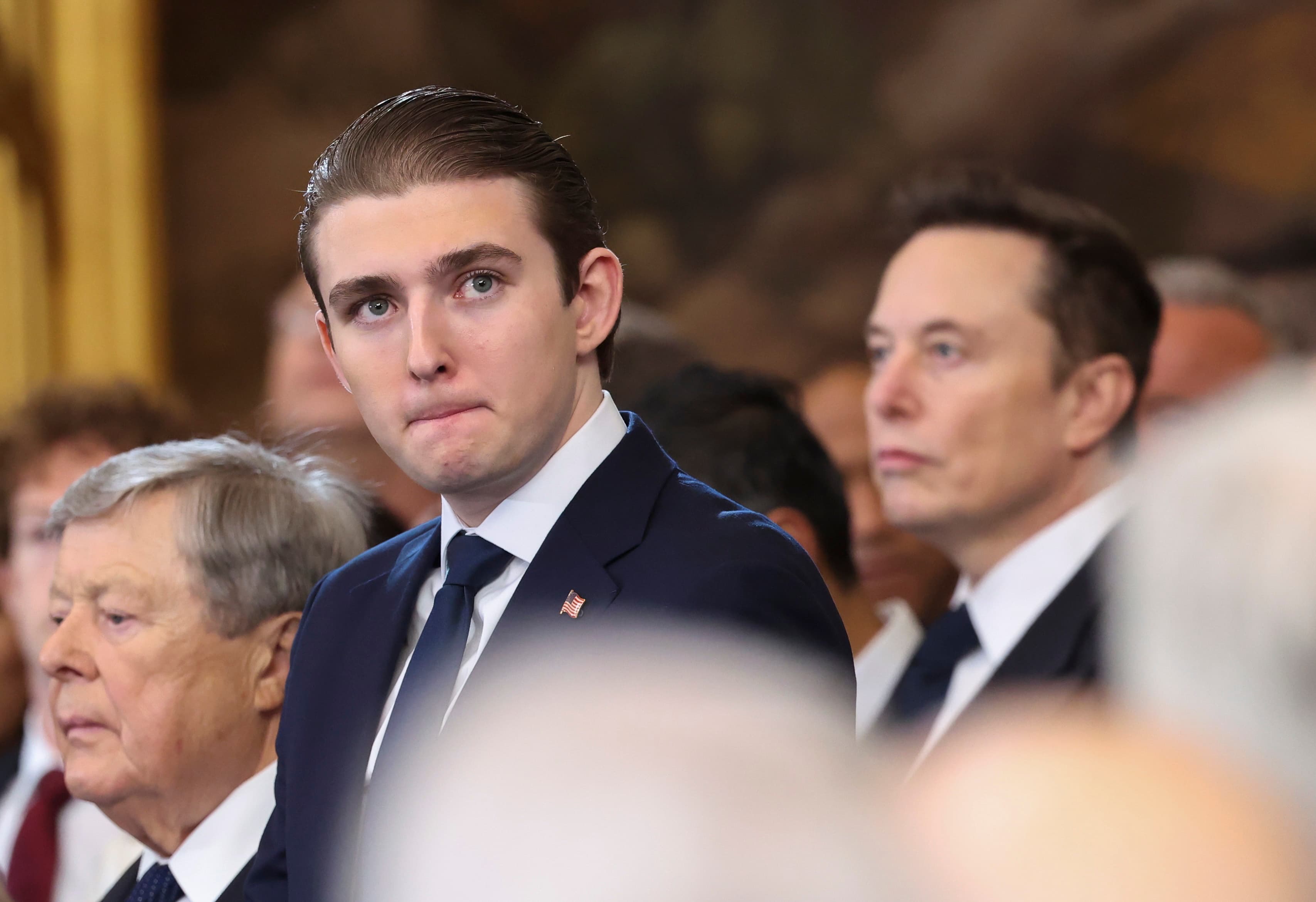 Barron Trump attends the inauguration of President Trump in the Capitol Rotunda on January 20, 2025 at Washington, DC. Barron Trump attends the inauguration of President Trump in the Capitol Rotunda on January 20, 2025 at Washington, DC.