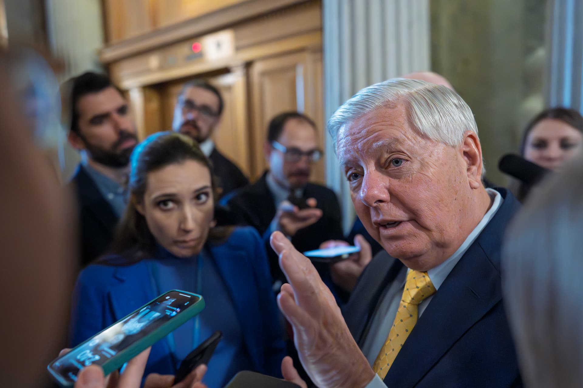AP/J. Scott Applewhite Senator Graham, the chairman of the Senate Budget Committee, at the Capitol, February 11, 2025.
