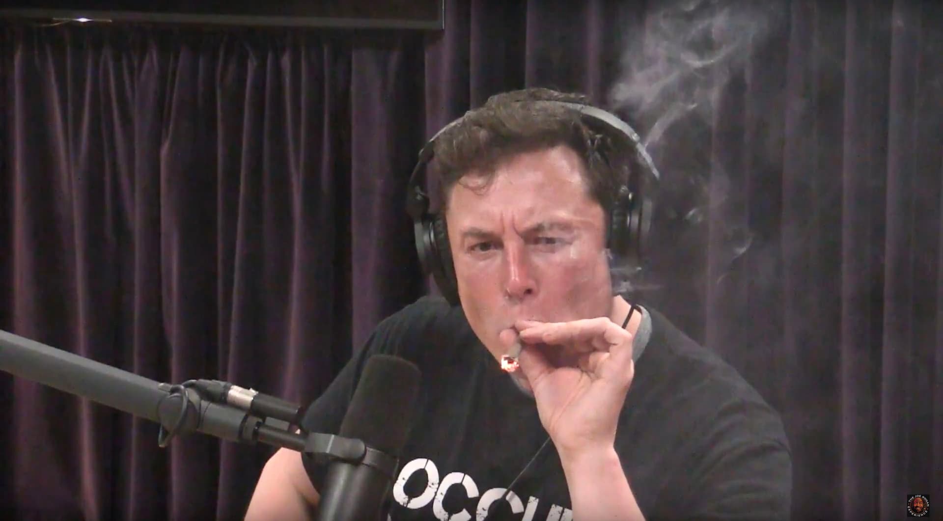 JoeRogan.com Elon Musk famously smoking marijuana during an October, 2018 appearance on Joe Rogan's show.