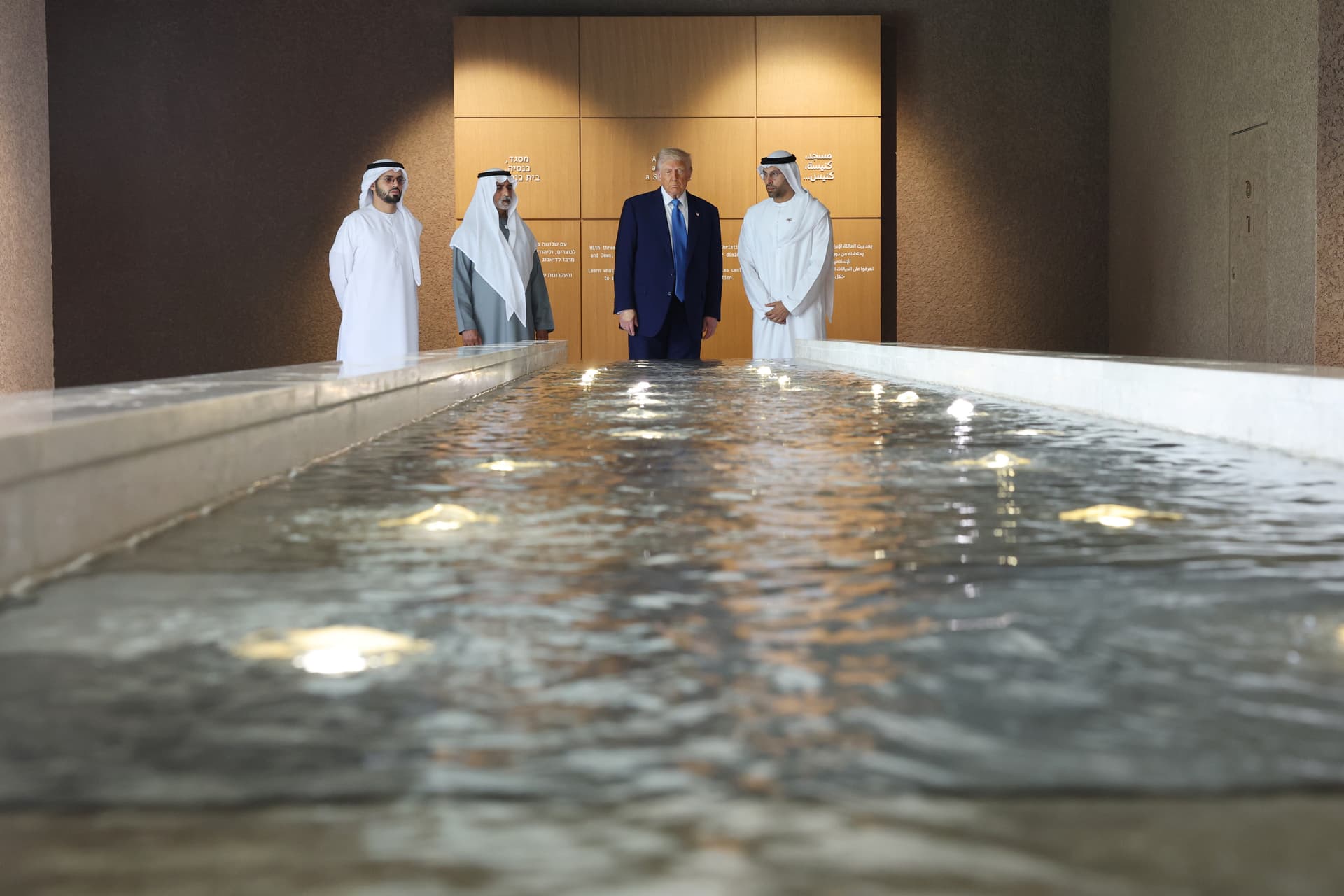 Win McNamee/Getty Images President Trump tours the Abrahamic Family House during a cultural visit on May 16, 2025, in Abu Dhabi, United Arab Emirates.