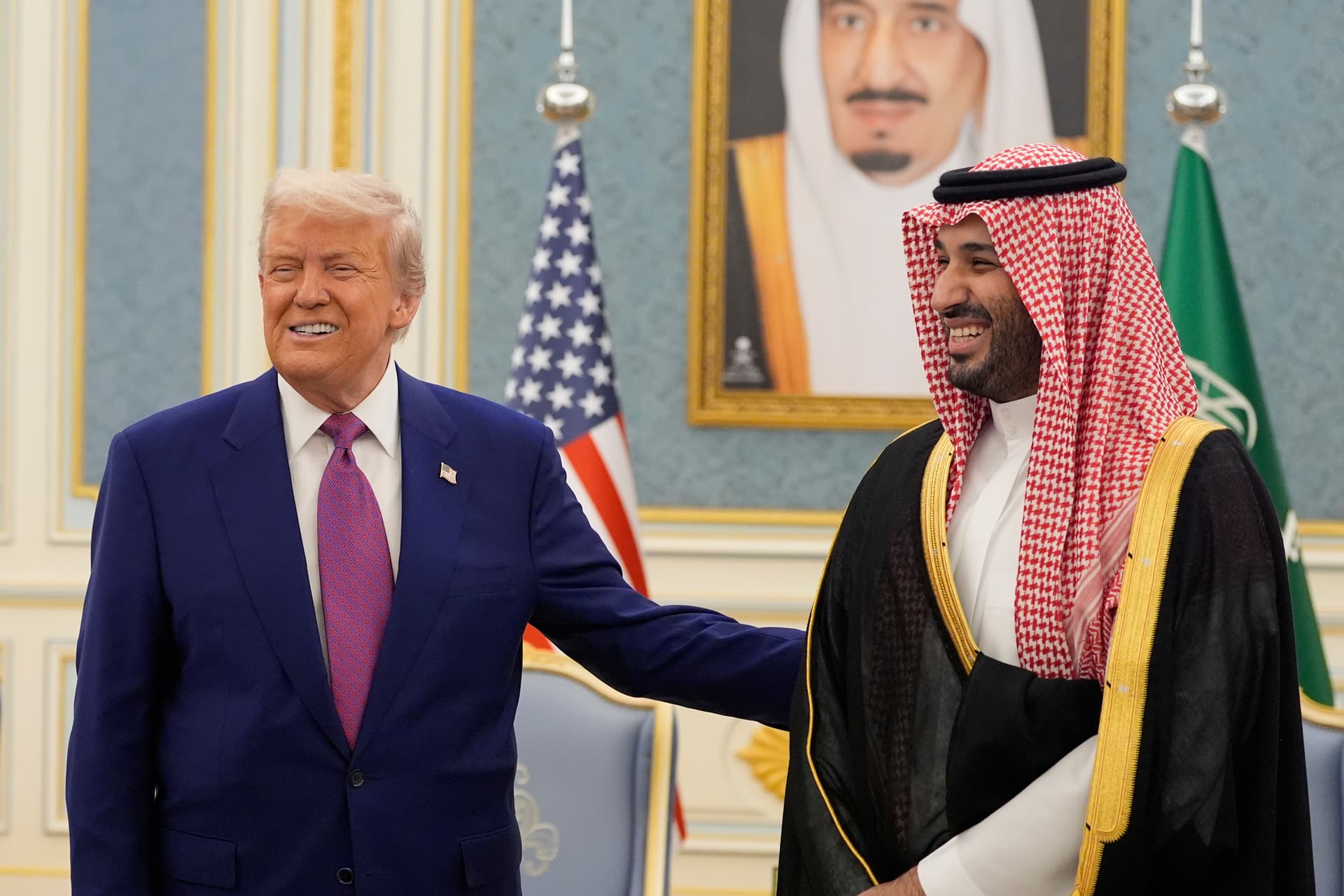 AP/Alex Brandon President Trump and the Saudi crown prince, Mohammed bin Salman, at Riyadh, May 13, 2025.