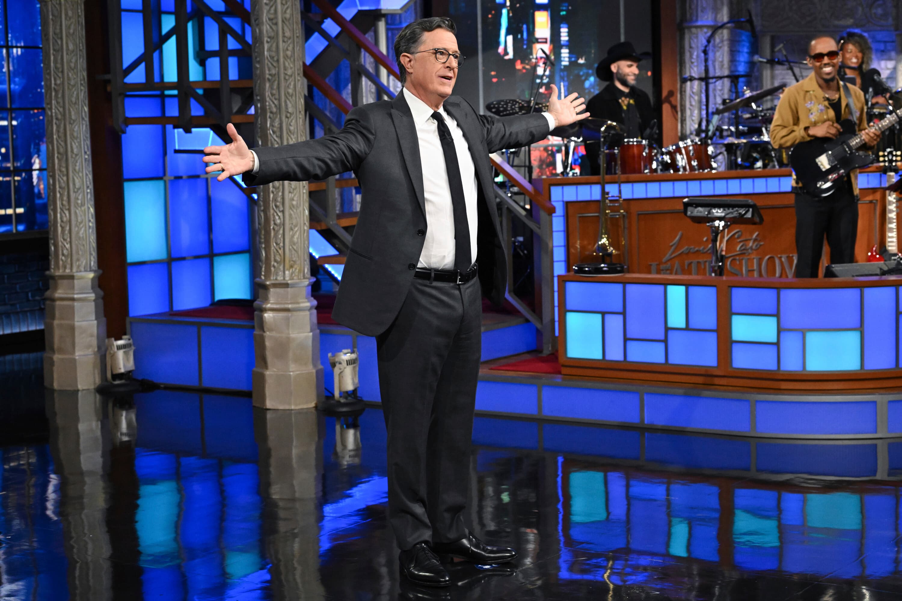 Stephen Colbert during a taping of "The Late Show" on July 21, 2025, at New York. Stephen Colbert during a taping of "The Late Show" on July 21, 2025, at New York.