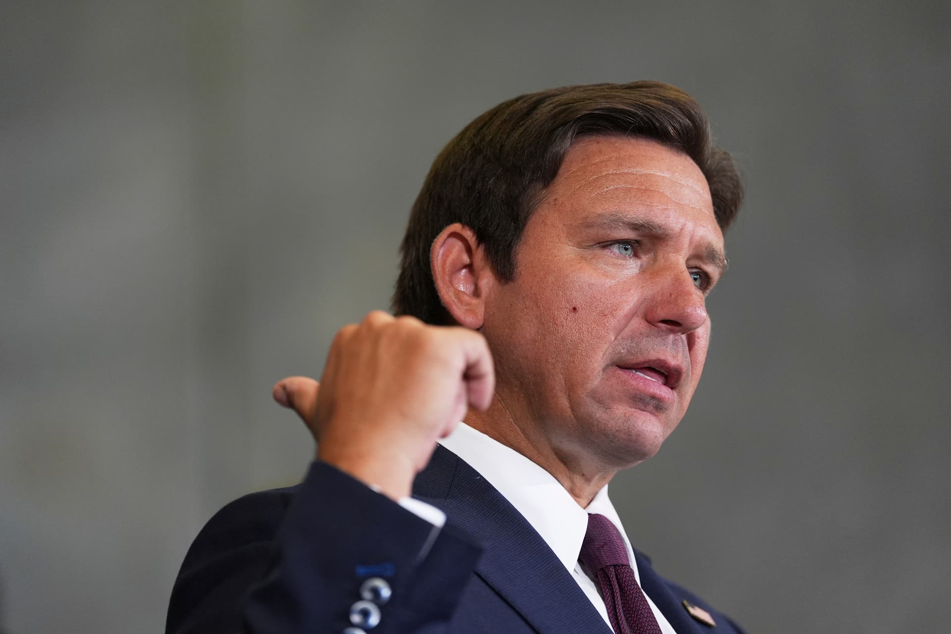 Rebecca Blackwell/AP Governor Ron DeSantis of Florida speaks during a news conference about immigration enforcement in Miramar, Florida on May 1, 2025.