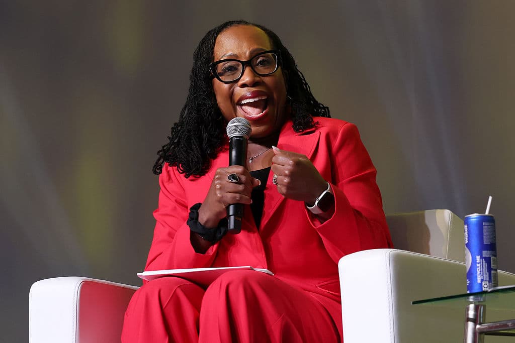 Arturo Holmes/Getty Images for ESSENCE Justice Ketanji Brown Jackson speaks on July 05, 2025 at New Orleans.
