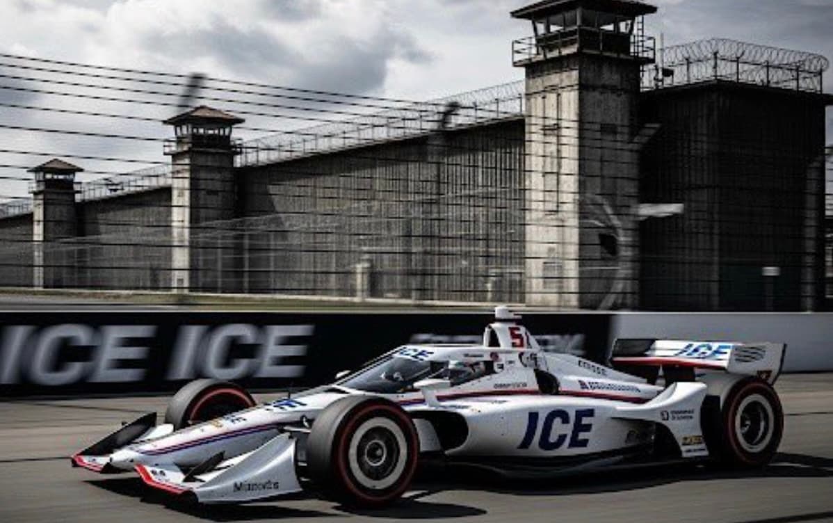 Department of Homeland Security/X.com An AI-generated image of the proposed 'Speedway Slammer' posted to social media by the Department of Homeland Security.