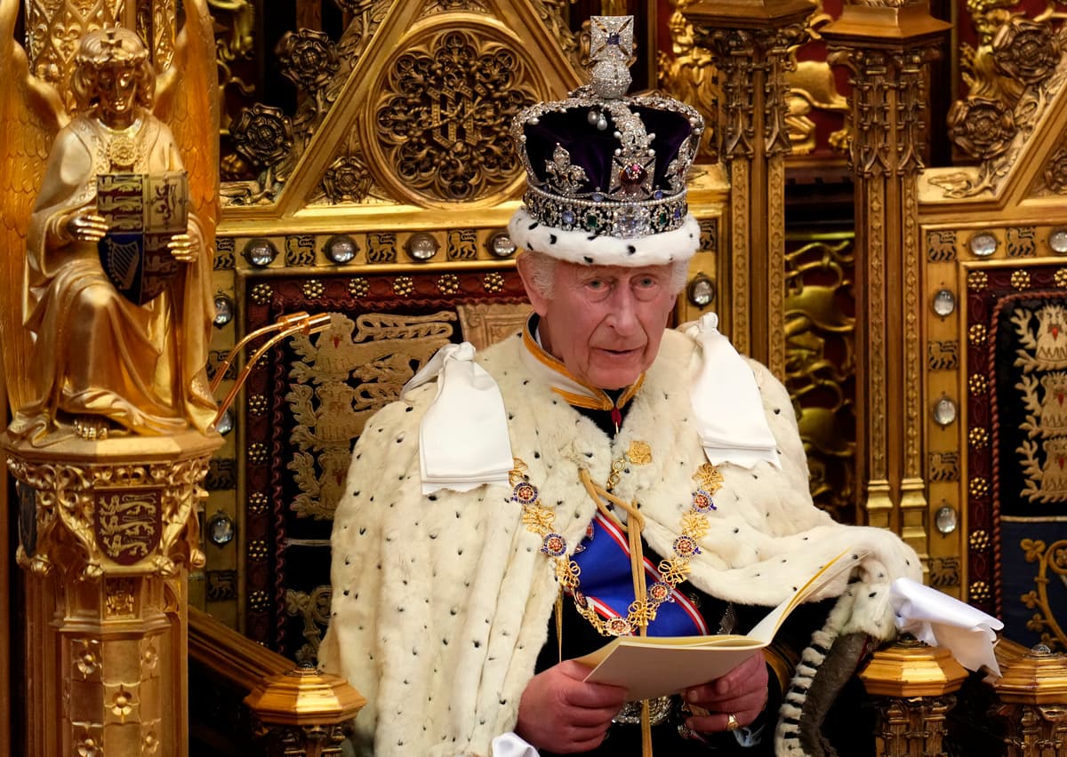 Kirsty Wigglesworth - WPA pool/Getty Images Charles III reads the King's Speech at the opening of Parliament on July 17, 2024.