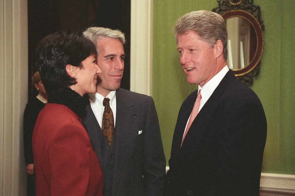Clinton Presidential Library President Clinton, Jeffrey Epstein and Ghislaine Maxwell are seen together at a White House event during Mr, Clinton's presidency.