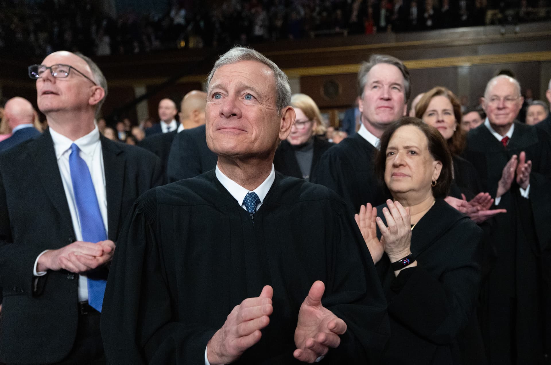 Win McNamee/Getty Images Chief Justice Roberts at the Capitol on March 4, 2025 for President Trump's address to Congress.