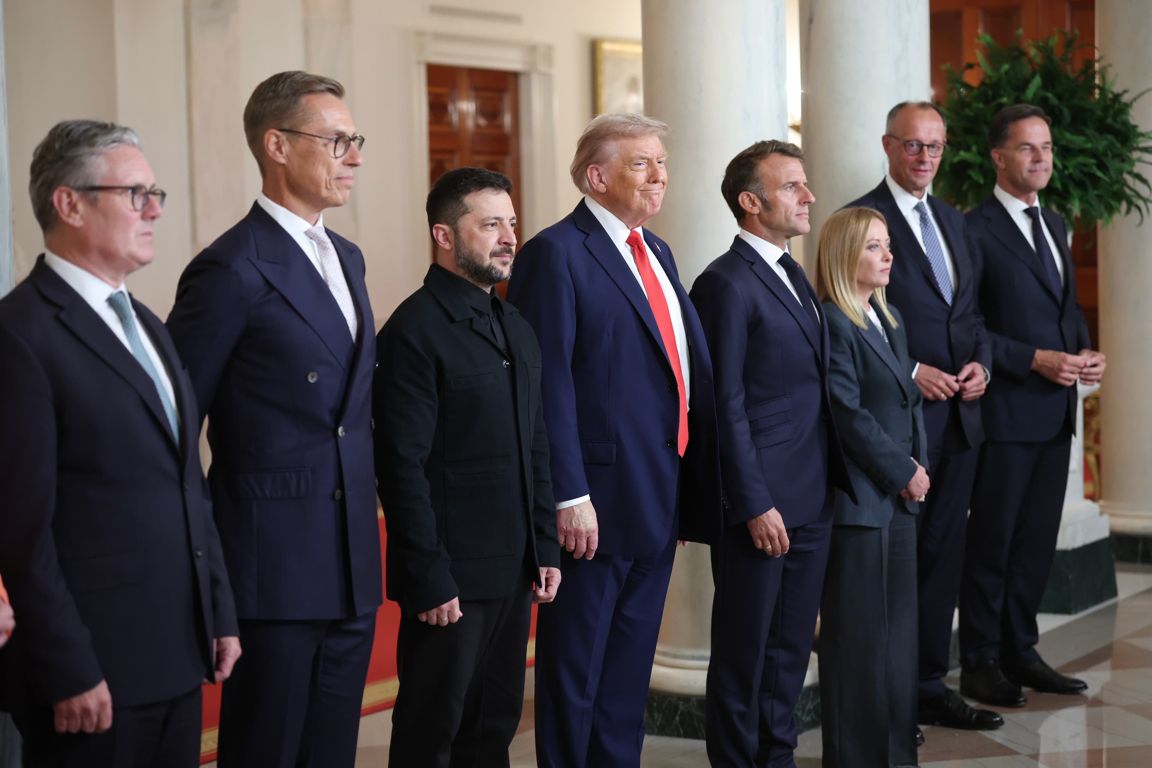 President Trump with leaders of European nations and NATO at the White House on August 18, 2025. President Trump with leaders of European nations and NATO at the White House on August 18, 2025.