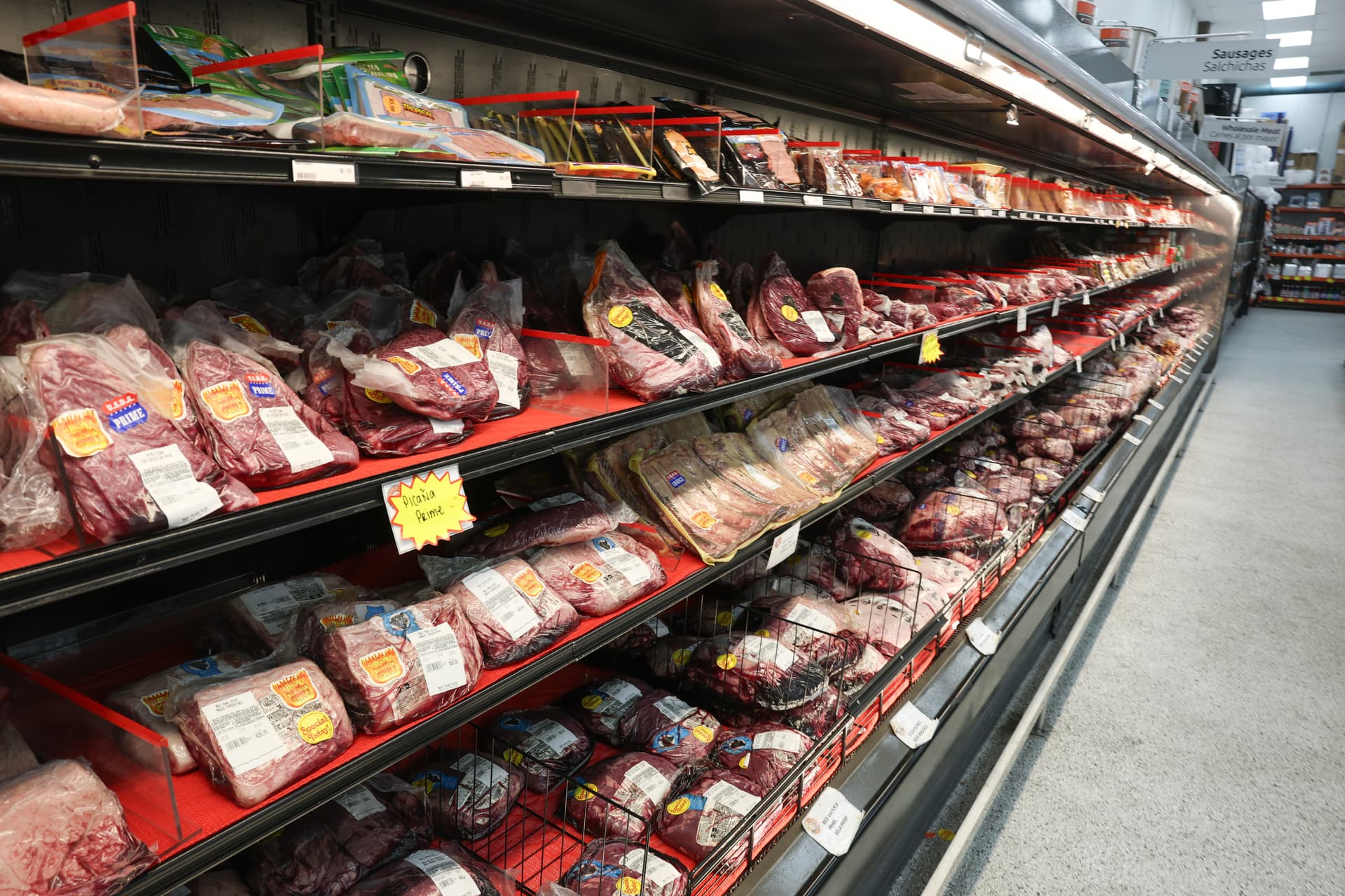 Joe Raedle/Getty Images FILE: Beef products on display in a grocery store at Miami, Florida.