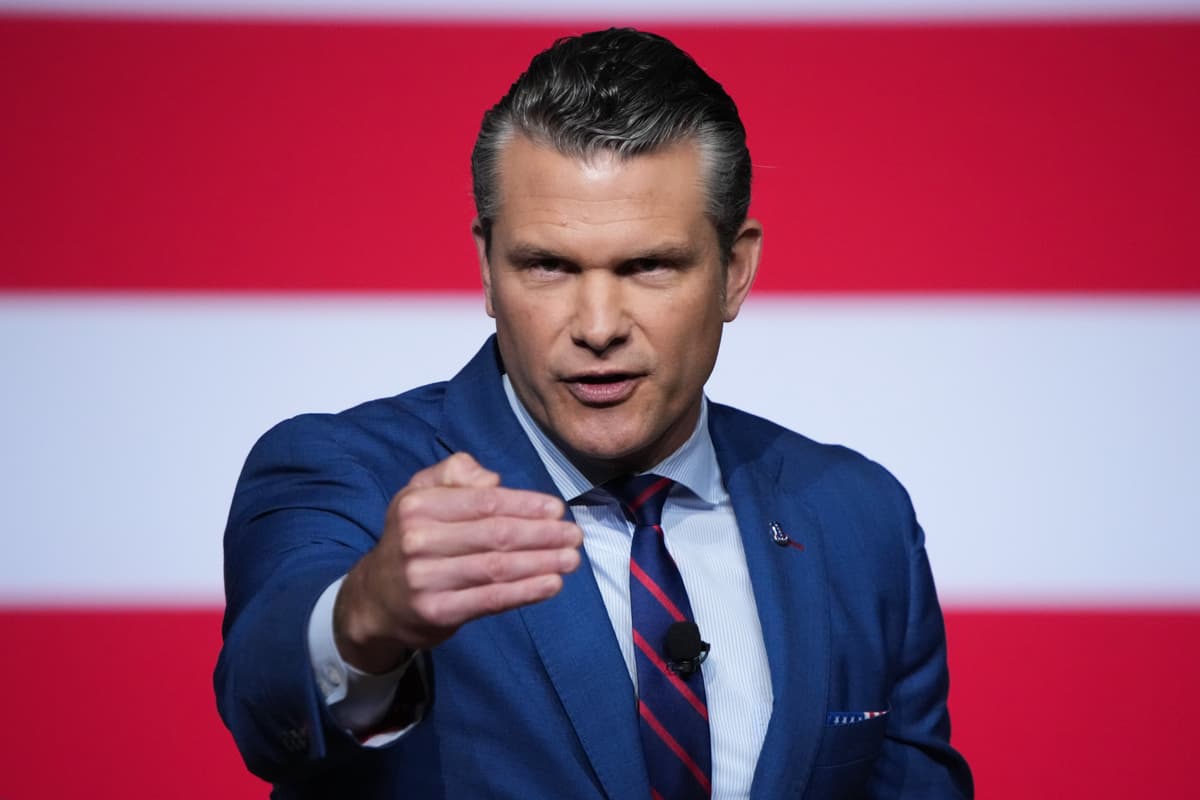 Andrew Harnik/Getty Images Secretary Pete Hegseth speaks to senior military leaders at Marine Corps Base Quantico in Virginia on September 30, 2025.