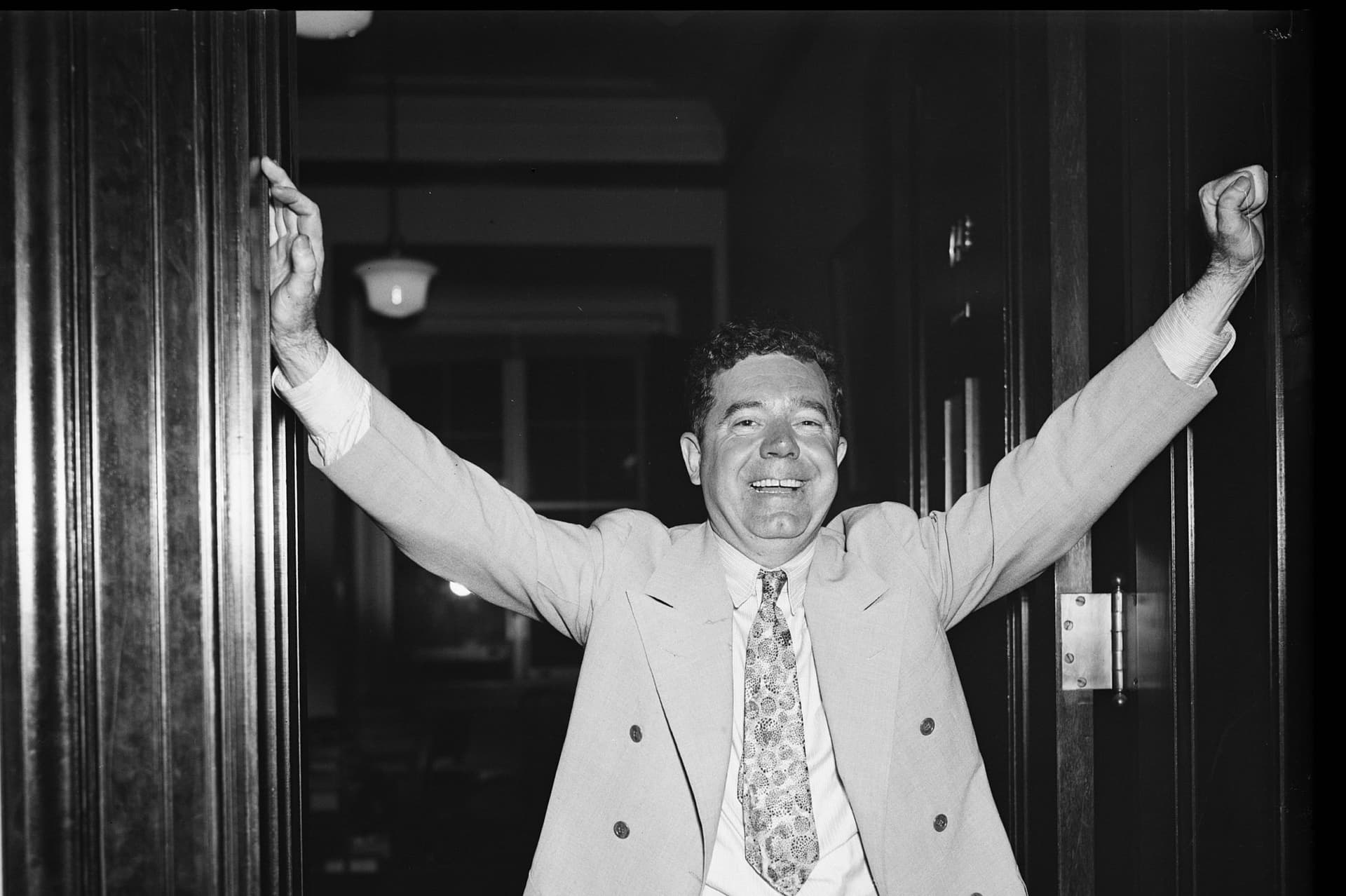 Library of Congress via Wikimedia Commons Senator Huey Long exults on August 27, 1935 after a filibuster that prevented consideration of legislation he opposed.