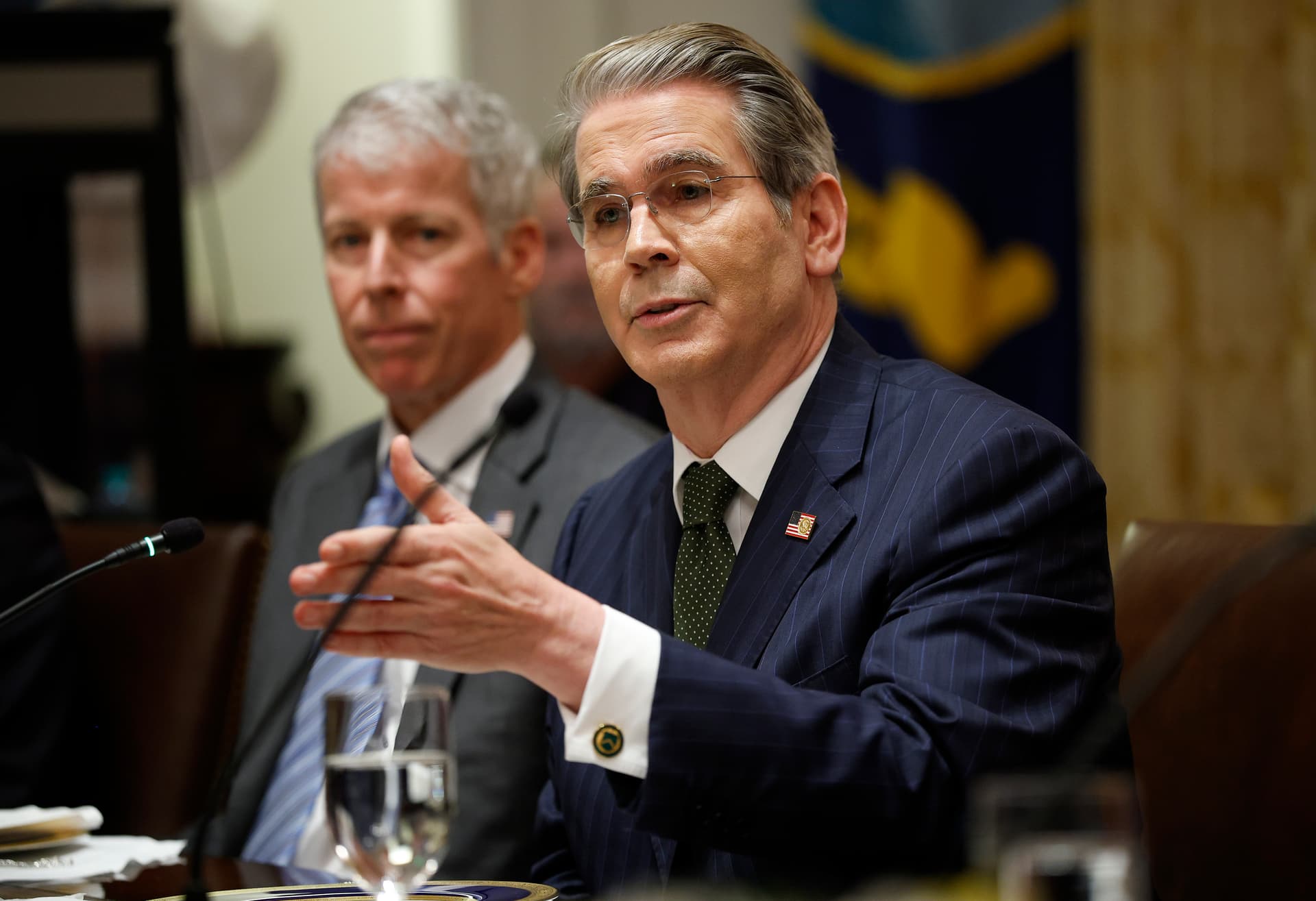 Kevin Dietsch/Getty Images Treasury Secretary Scott Bessent at the Cabinet Room of the White House on October 14, 2025.